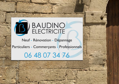 Création d'un panneau d'enseigne pour la société Baudino Electricité